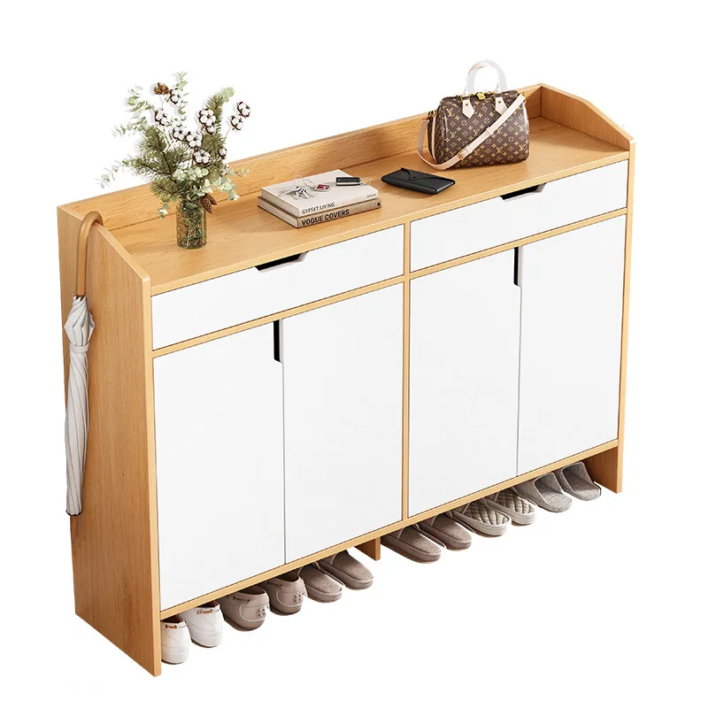 Shoe cabinet home entrance large capacity simple porch cabinet Nordic balcony storage storage cabinet with door shoe rack