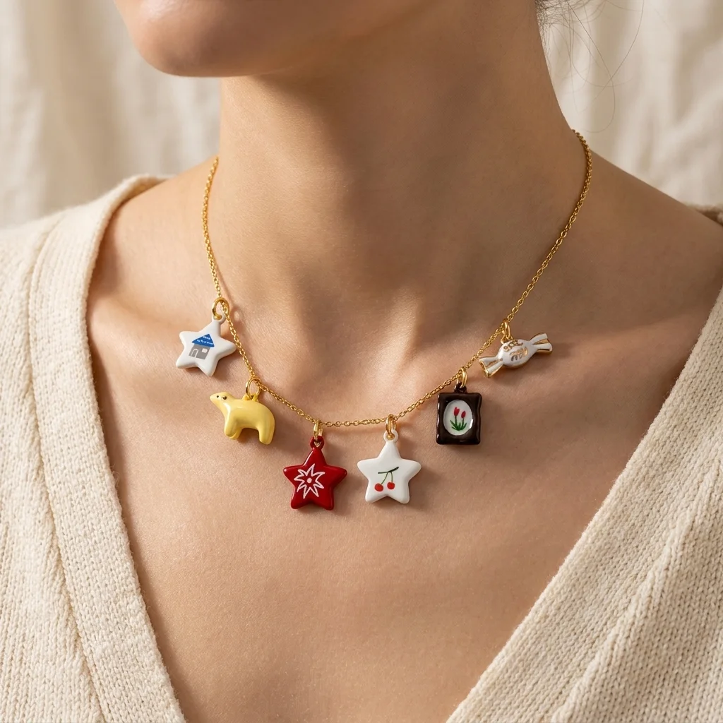 3 Stück einfache und modische neue Schnecken-, Hunde-, Fuchs-, Blumen- und Tiger-DIY-Anhänger für Schmuck.