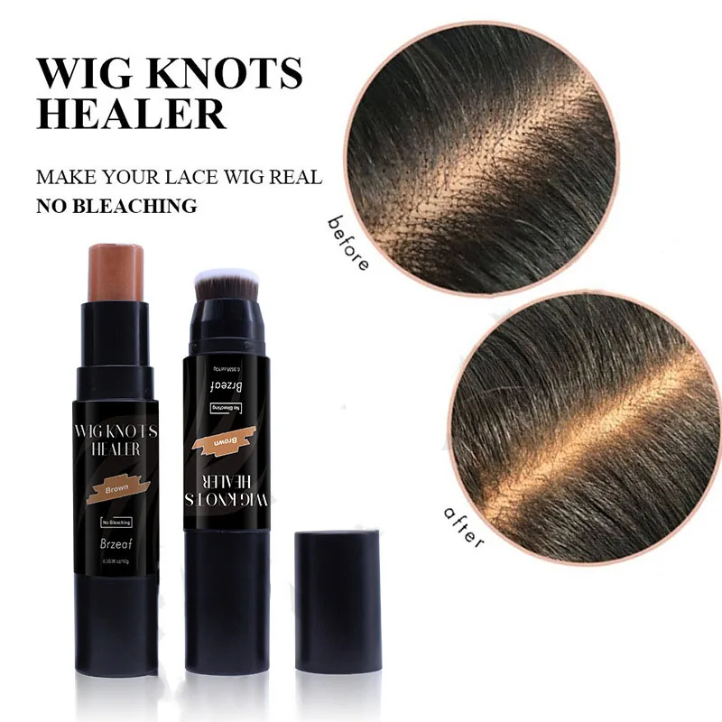 Human hair Lace Wig Lace Dyeing Stick with Brush 10G Waterproof Portable Lace Knot Concealer Dark Brown Lace Tint adhesives 3