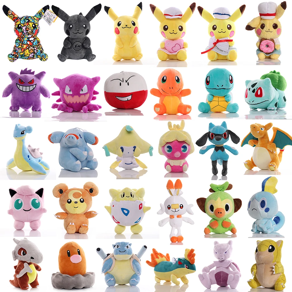 

Kawaii Pikachu Plush Pokemon Toy Eevee Charmander Squirtle Bulbasaur Charizard Gengar Stuffed Doll Snorlax Children's Day Gifts