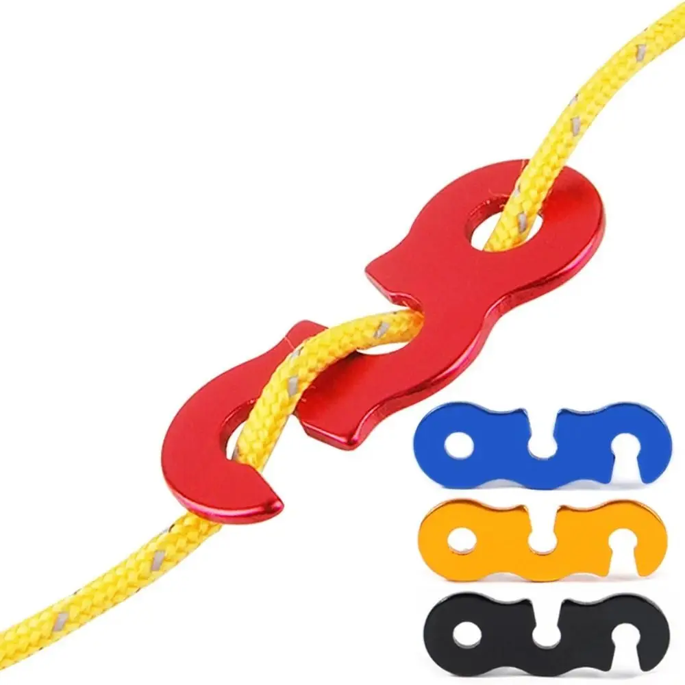 10pcs S Type Camping Tent Cord Buckle Adjustable Fixing Buckle Tent Cord Buckle Wind Rope Buckle Aluminum Alloy Cord Rope Buckle