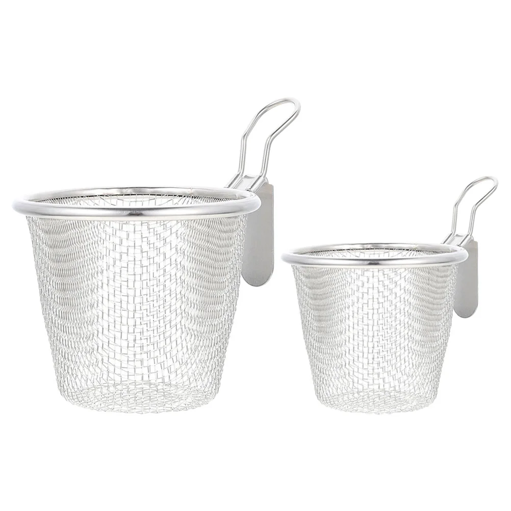 

2 Pcs Stainless Steel Colander Kitchen Appliance Mesh Pasta Baskets Metal Portable Utensils Noodles Strainer Filter Spoons Set