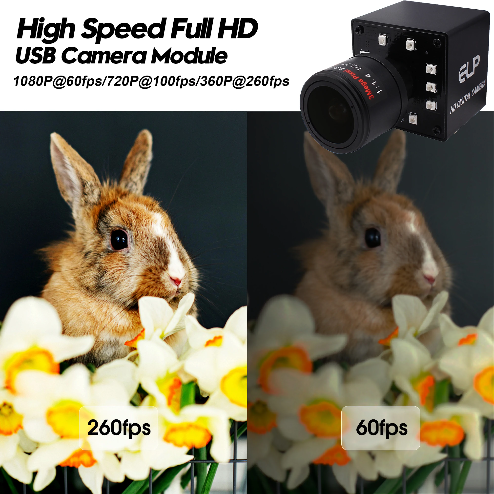 Amazon.co.jp: ELP 260fps 光学ズームWebカメラ 200万画素 高速