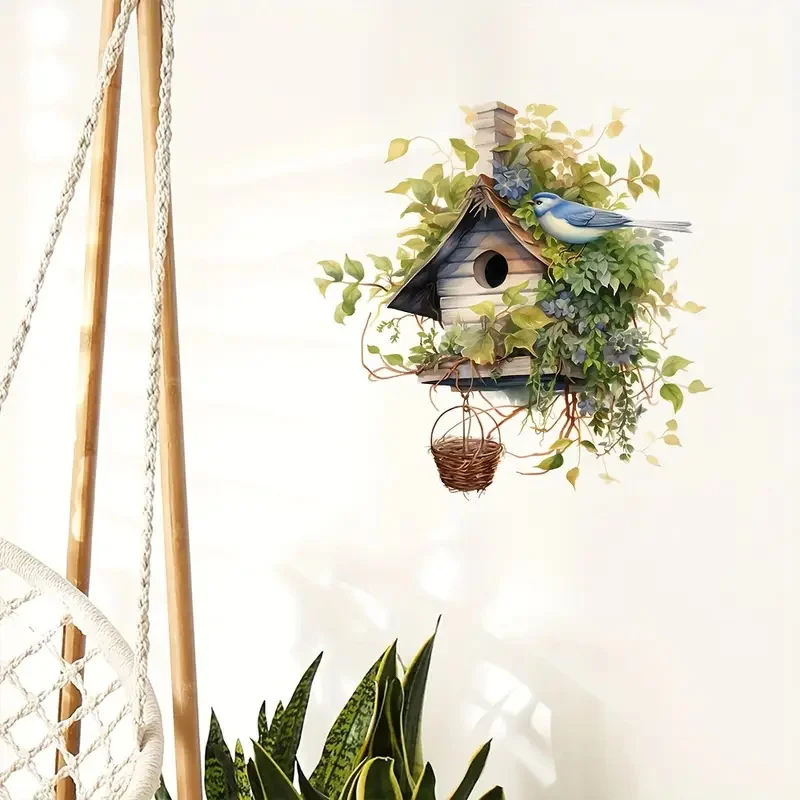 Green Leaf Bird's Nest Wall Decal Bright Wall for Home, Cabinet, Door,Refrigerator Decoration, Vinyl Car Decals, Art Wallpaper vinyl stickers
