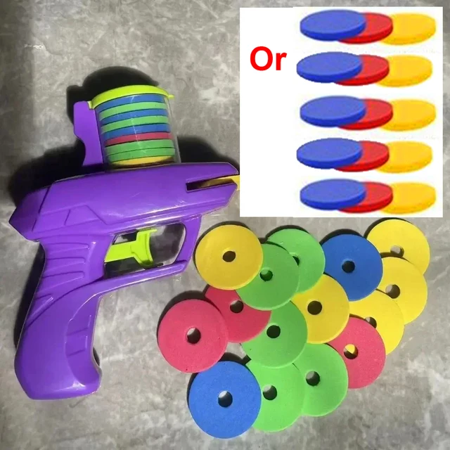 Disc Gun 4PCS Foam Disc Launcher Flying Disk Handheld Shooter Indoor ...