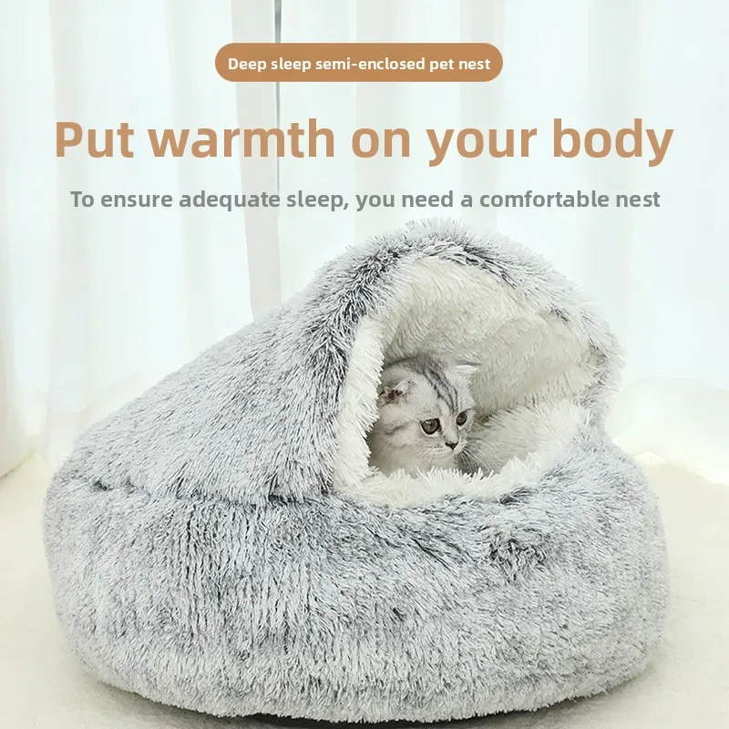Pet Autumn and Winter Warm Shell Semi-Enclosed Cat Bed Pure Cotton Pet Cat Bed Semi-Enclosed Dog Bed Dog Bed Enclosed Cat Bed Pet Autumn and Winter Warm Shell Semi-Enclosed Cat Bed Pure Cotton Pet Cat Bed Semi-Enclosed Dog Bed Dog Bed Enclosed Cat Bed