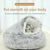 Pet Autumn and Winter Warm Shell Semi-Enclosed Cat Bed Pure Cotton Pet Cat Bed Semi-Enclosed Dog Bed Dog Bed Enclosed Cat Bed