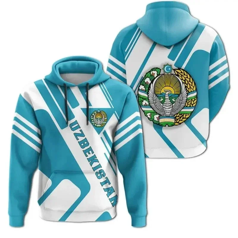 Uzbekistan National Emblem 3D Printed Unisex Hoodie Loose Sweatshirts Autumn Street Sports Pullover Sweatshirts Kid Hoodies