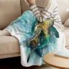 Turtle Blue Sea Bubble Throw Blanket Warm Microfiber Flannel Blanket Bedroom Decor Blankets For Beds 3