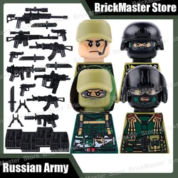 Elite Special Forces Building Blocks Set - Army Soldier with Tactical Gear and Accessories (Russian Army)