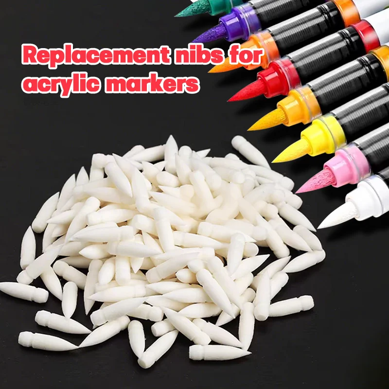 Replacement Tips for Acrylic Paint GuangNa Direct Liquid Type Dual Tips DIY Markers Brush for kids Painting Glass Art Stationery