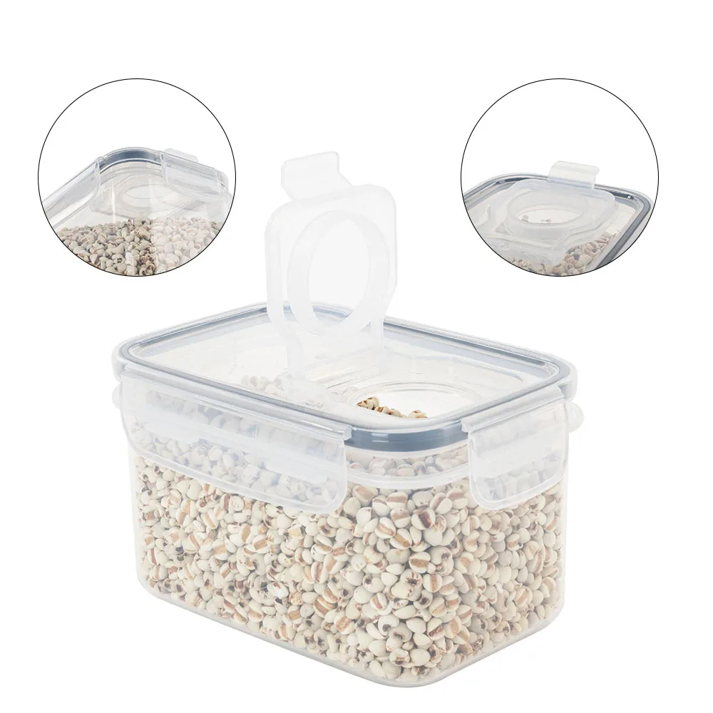 Sealed Plastic Food Storage Box Cereal Candy Dried Jars With Lid Fridge StorageTank Containers Household Items Kitchen Organizer 4