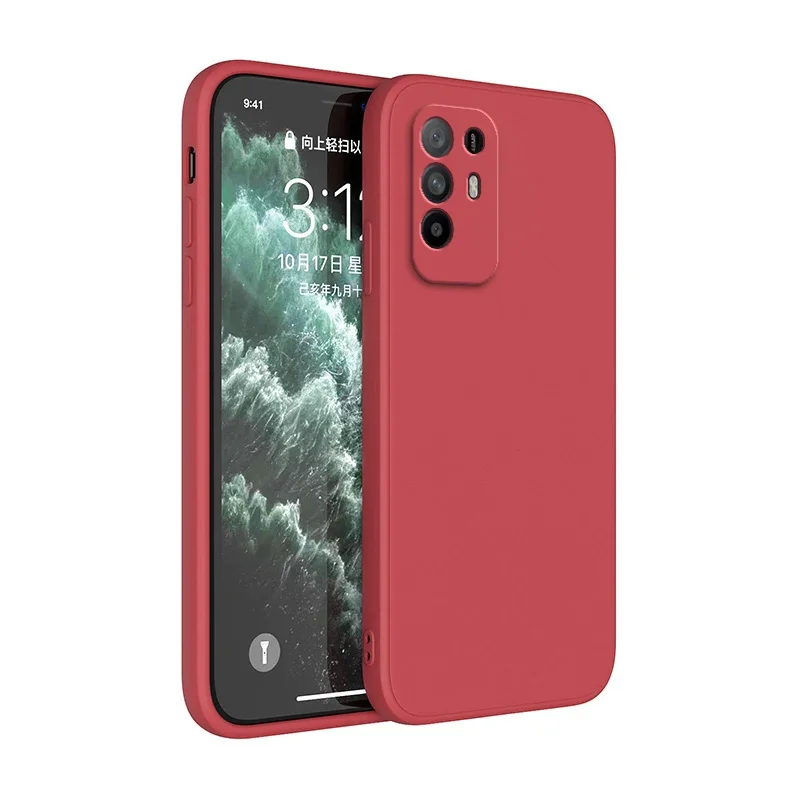 Luxury Liquid Silicone Soft Case with Camera Protection - Classic Shockproof Cover in a Thin Square Design
