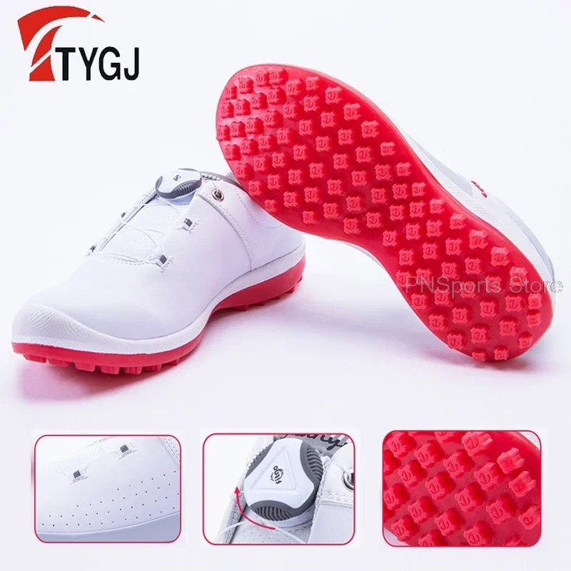New Waterproof Golf Shoes Women Outdoor Spikes Golf Sneakers Ladies Sport Golfing Shoes Women Athletic Sneakes Knob Buckle