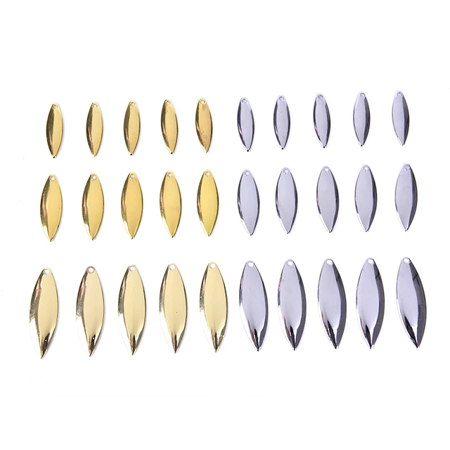50pcs Willow Spinner Blades Smooth Finish, DIY Spinner Bait Fishing Lures 4