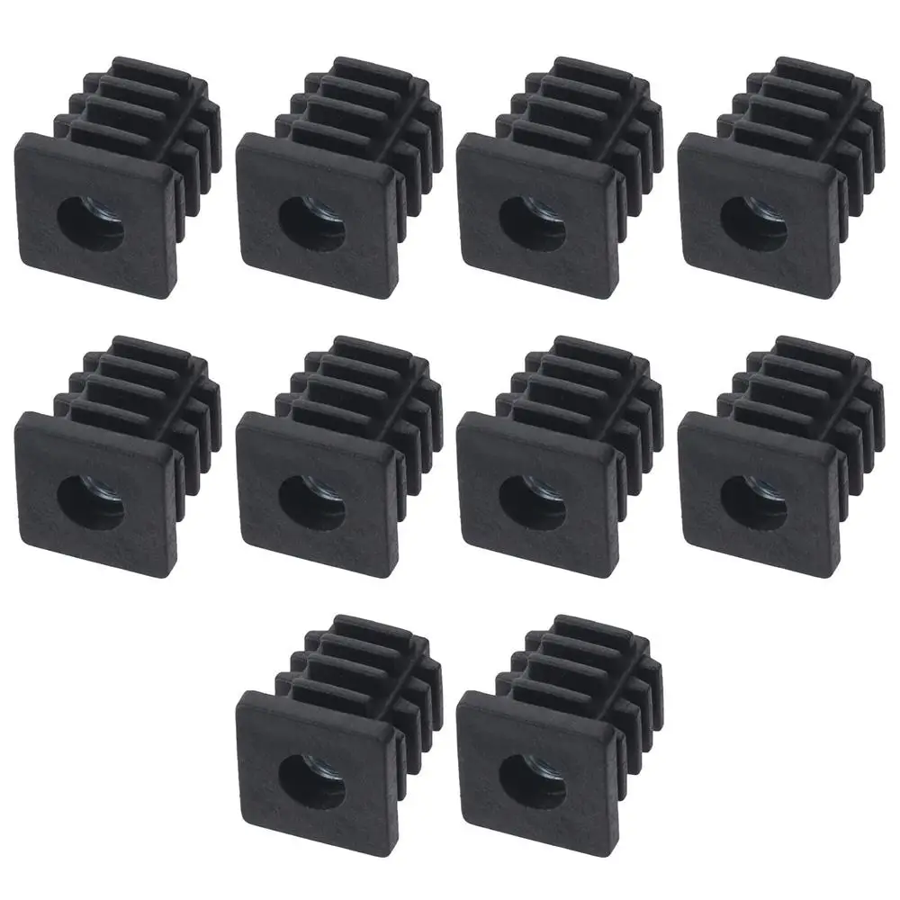 10pcs Square Plastic Pipe Tube Wihtout M6 Hole Plug Pipe Plugs Blanking End Caps Nut Foot Pad Balance Wheel Accessories