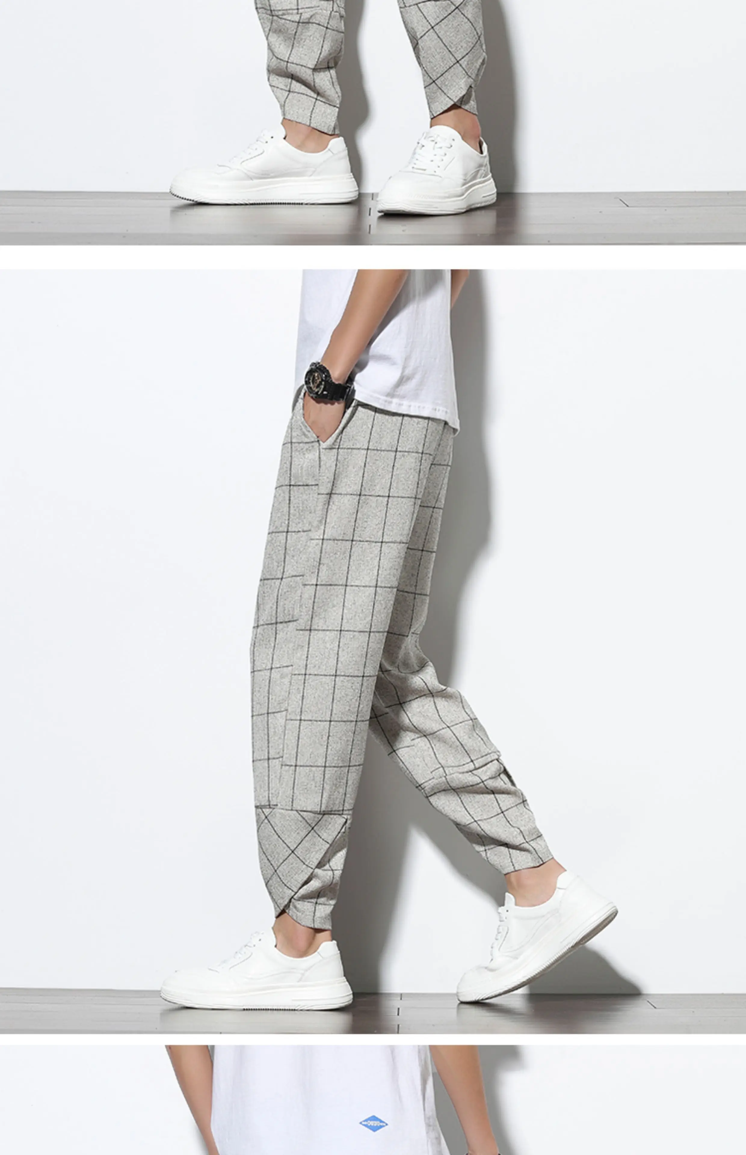 Pants Men jogginhose herren gym Hosen Herren Frühling und Sommer trend ige lose Harlan Hosen chinesischen Stil Retro Plaid Freizeit hose – Detail 14