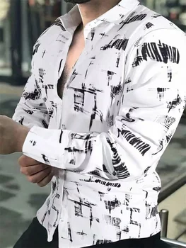 2025 Camicia da uomo nuova Camicia casual da esterno lunga allentata Stampa 3D vintage Bottone con risvolto Moda Streetwear Tessuto confortevole 1