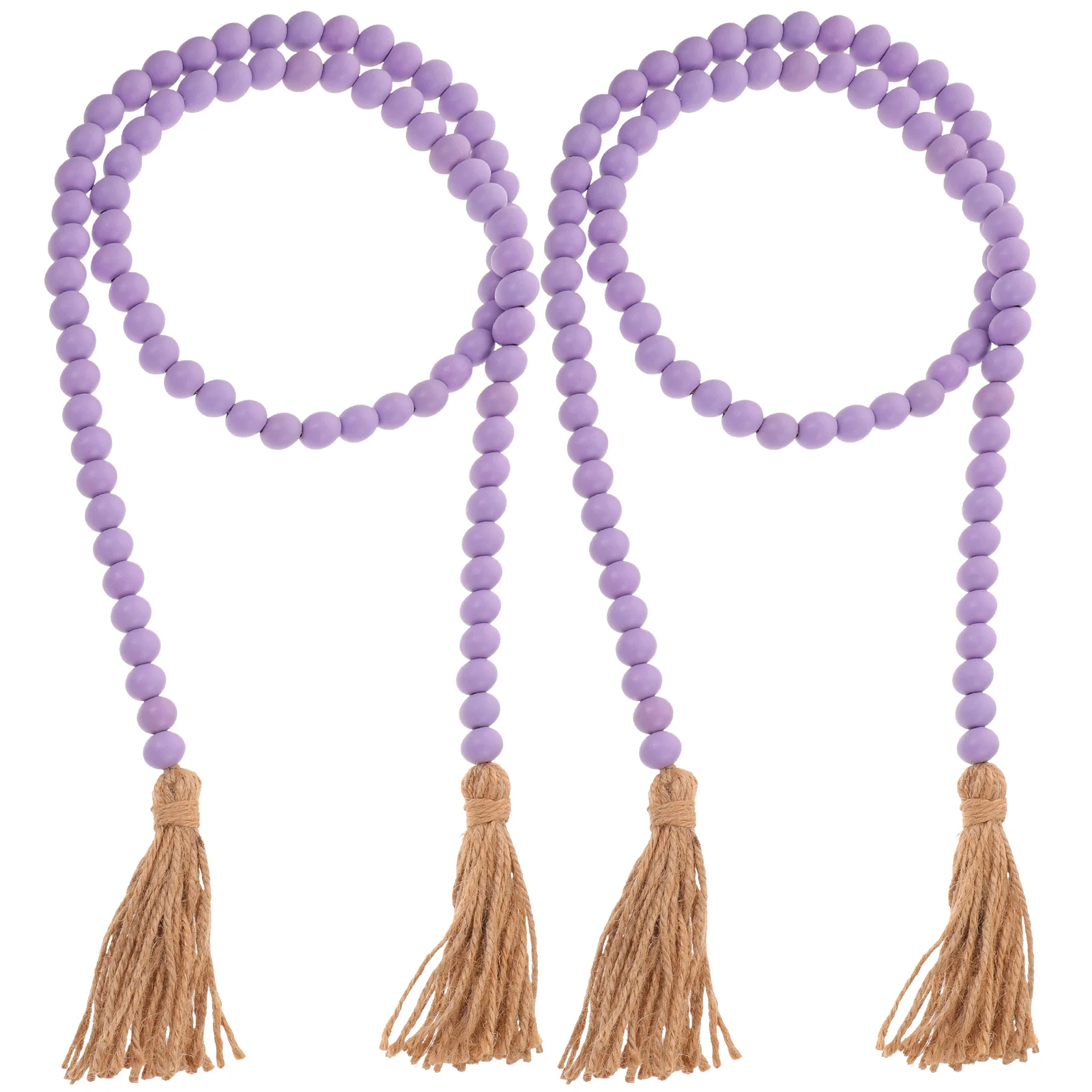

Wooden Handmade Boho DIY Rattan Natural Wood Bead Garlands Garland Farmhouse with Tassels Wall Hanging Home Decoration