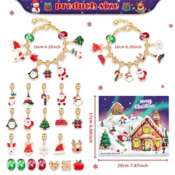 Festive DIY Snowman & Santa Claus Bracelet Countdown Gift Box - As show (M-23)