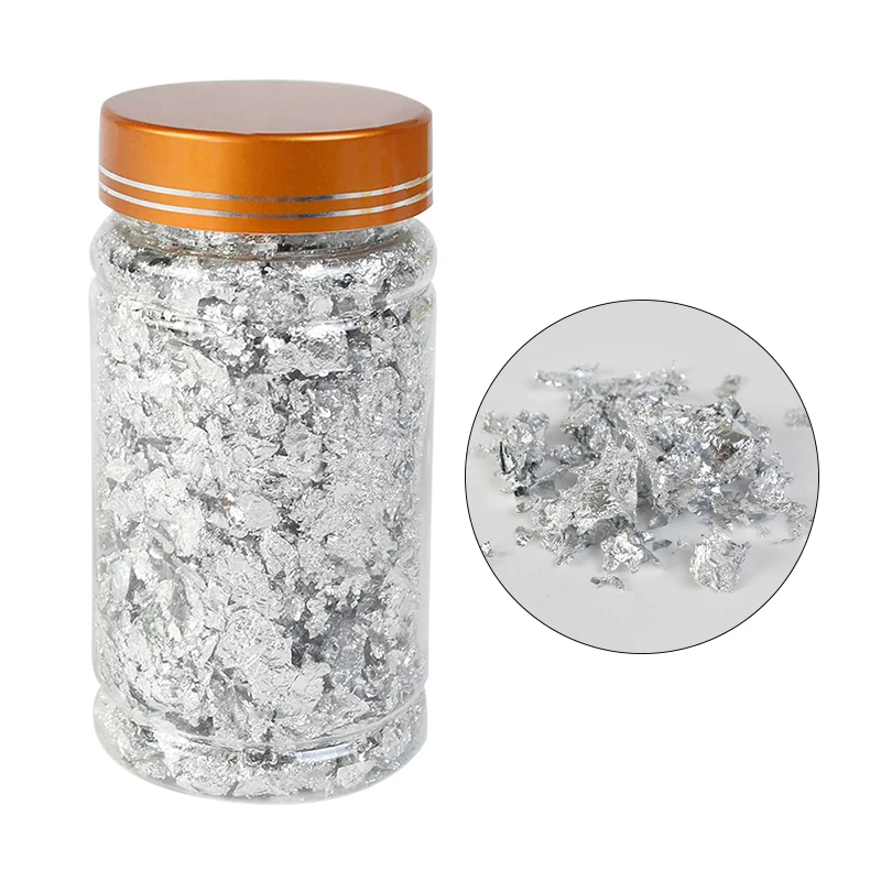 Foglia Oro Fiocchi Per Decorazioni - Set 3 Bottiglie (Oro, Argento, Oro Rosa) Per Nail Art, Resina E Fai Da Te - Foto 11