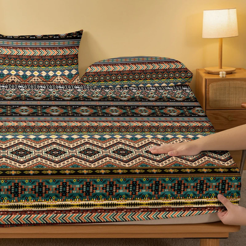 Bohemian patterned frosted bedsheet bedroom printed bedspread bedding (excluding pillowcases)