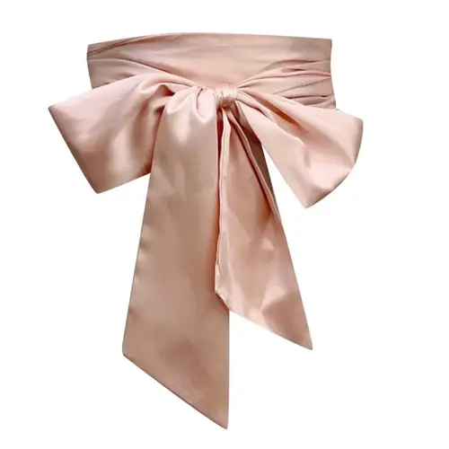 Satin Silk Bow Corset Waist Belt Wide DIY Bowknot Fabric Ribbon Cummerbunds Decorative Waist Cover For Women Lady Girl Bridal - Image 24
