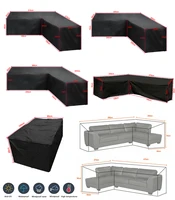 15 Size L Shape All-Purpose Covers Waterproof Rattan Corner Furniture Cover Garden Patio Outdoor Sofa Protector Anti-Dust 1