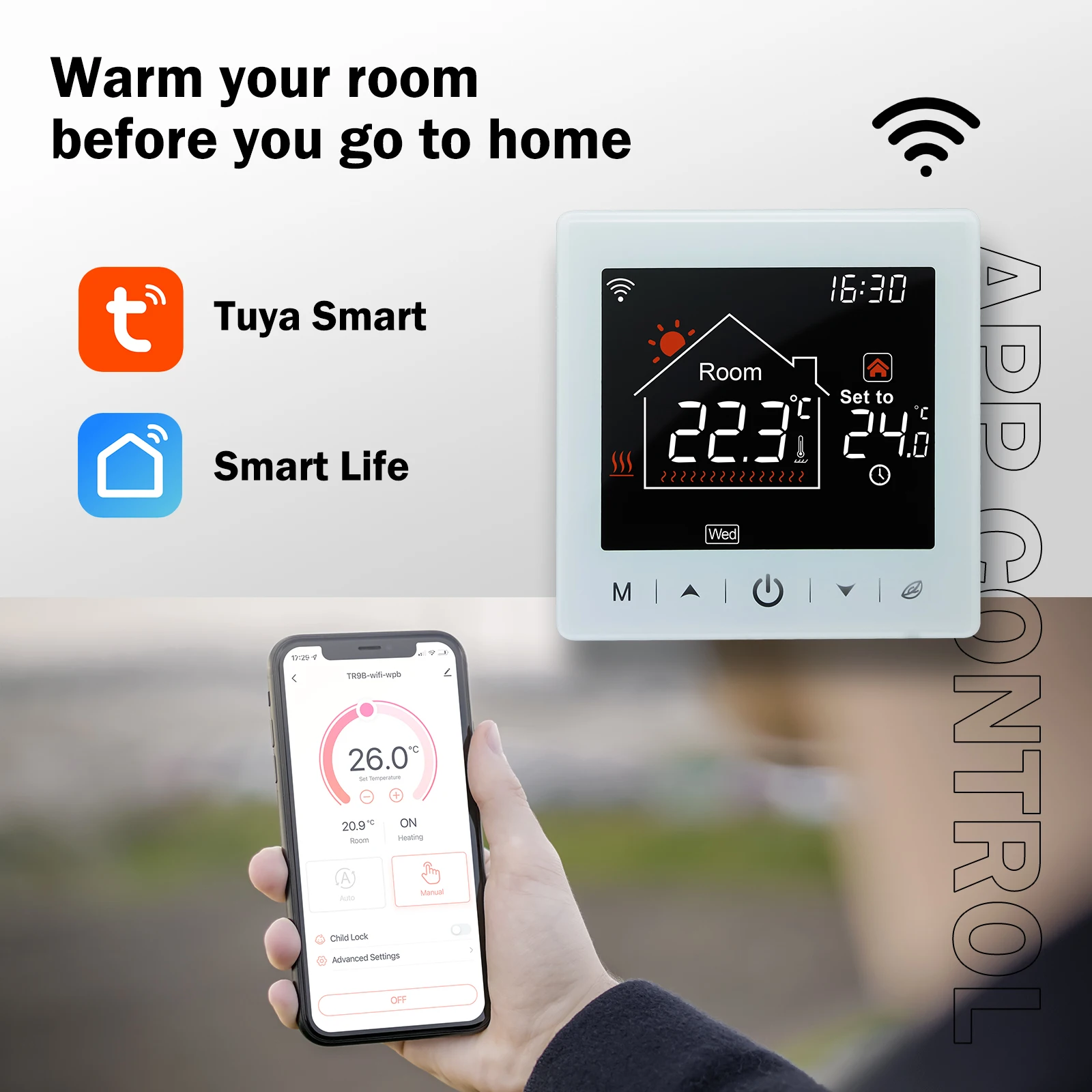 Beok Tuya WIFI Heating Thermostat for Water/Electric Floor Heating Warm Underfloor Temperature Controller Smart Home Alexa