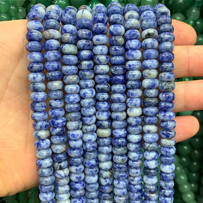 

Natural Stone Dot White Blue Vein Sodalite spacer Beads For Jewelry Making DIY Necklace Accessories 15" Wholesales 4/6/8/10/12mm