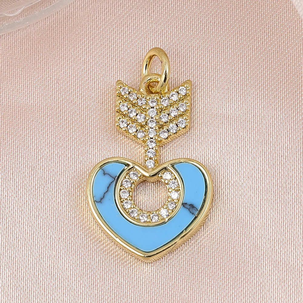 5 Pcs DIY Creative Mixcolor Shell Charm Pendant For Neckalces Making Cubic Zirconia Necklace Pendants DIY Jewelry Accessories