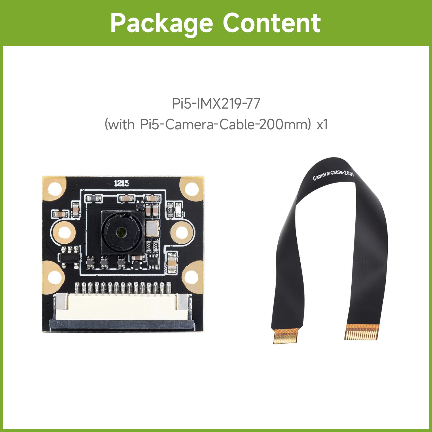 Waveshare Raspberry Pi 5 Camera Imx219 Modulo Fotocamera Per Raspberry Pi 5, 8Mp, Mipi-Csi Interfaccia, Opzioni Per 79.3 ° / 120 ° Fov