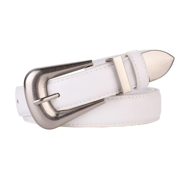 Burgundy Genuine Leather Women's Belt with Gold Buckle – Luxurious Casual Fashion Accessory