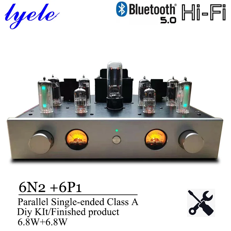 Lyele Audio 6n2 6p1 Vacuum Tube Amplifier Diy Kit Parallel Single Ended Amplifier Vu Meter 6.8w*2 Hifi Tube Amp High End Audio