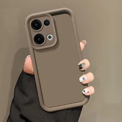 Luxury Matte Soft Back Cover Shell - Anti - Fall Protection Case - OPPO Reno13 (Coffee)