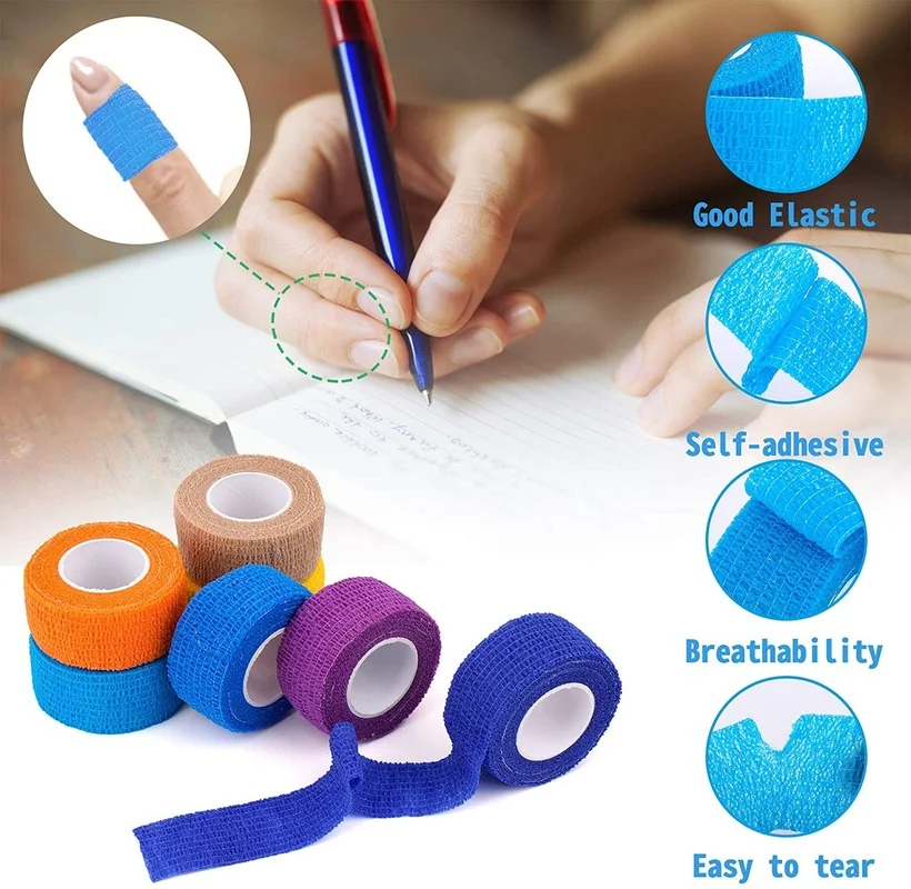 12/16 Roll Finger Guard Bandage Self Adhesive Elastic Bandage Sports Protection Non Woven Self Adhesive Bandage
