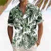 Plant Printed Men's Hawaiian Beach Shirts Summer Casual Short Sleeve Lapel Shirts Holiday Shirts For Men Large Size Men Clothing 4