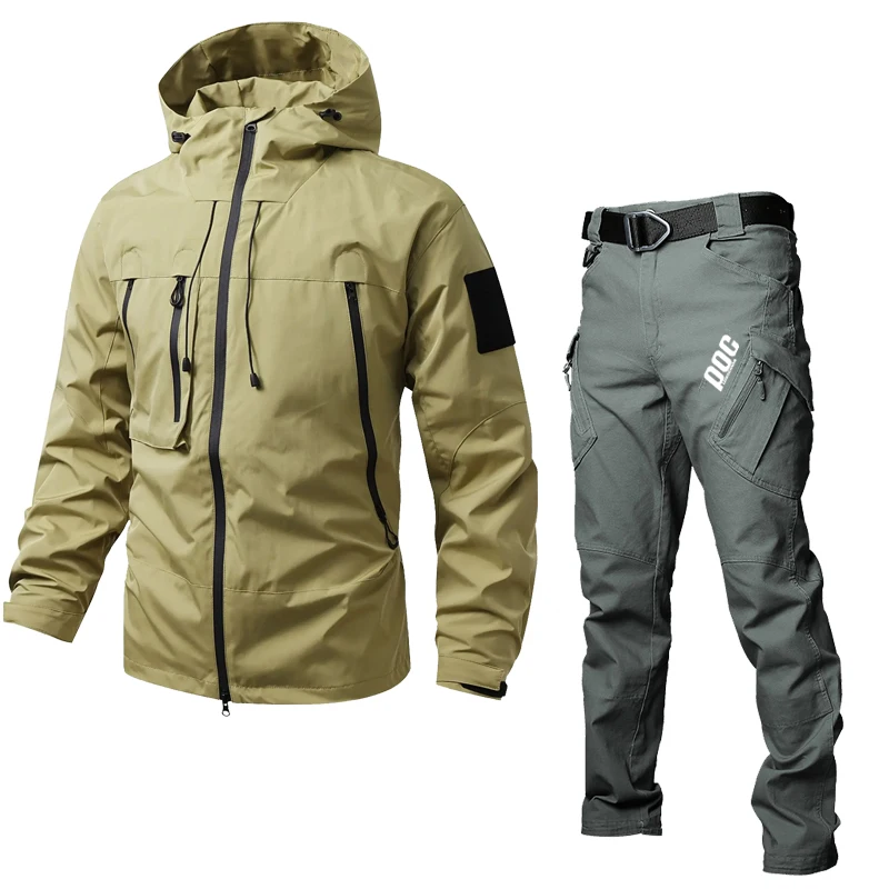 Lairschdan Poc Spring and Autumn Men and Women Popular Outdoor Road Cycling Motocross Hoodie Casual Two Piece Jacket Set