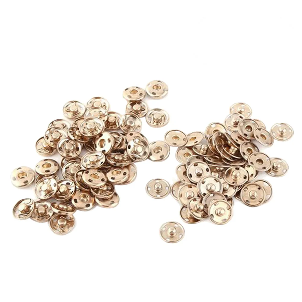 

50 Sets Sew On Snaps Buttons Metal Snaps Fasteners Press Studs Buttons 2 Parts Brass Press Fasteners Round DIY Craft Accessory