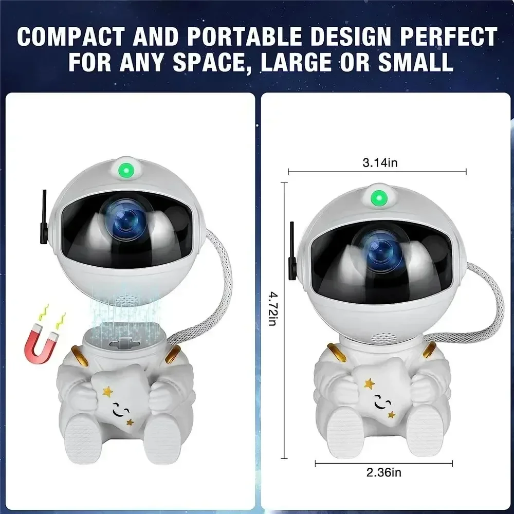 Star Projector Galaxy Night Light Astronaut Space Projector Starry Nebula Ceiling LED Lamp for Bedroom Home Decor Kids Gift