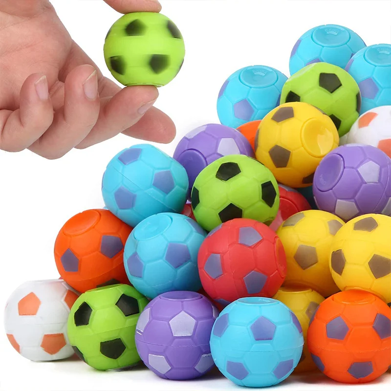 10Pcs Mini Fidget Spinner Soccer Balls Toys for Classroom Return Gifts for Kids Birthday Valentines Halloween