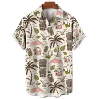 Coconut Tree Shirt For Men3d Printed Men's Hawaiian Beach Short Sleeve Casual Tops Tee Shirts Man Clothing Blouse Camisa 2