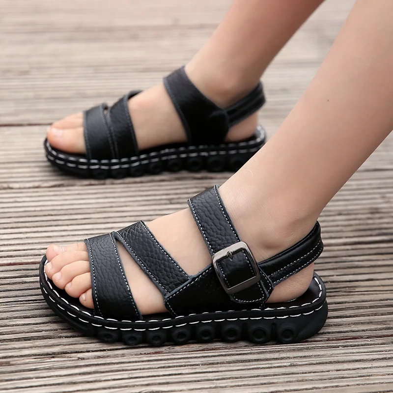 Kids Leather Sandal Boy Shoes Summer Outdoor Beach Casual Sneakers Children Luxury Sports Sandals for Boys Free Shipping