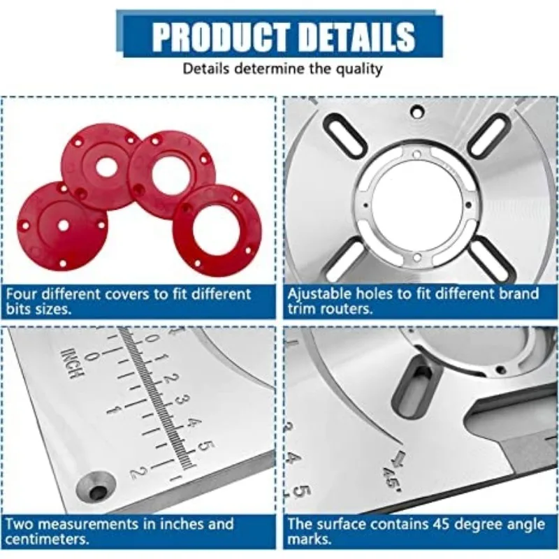 Router Table Insert Plate Multifunctional Chamfer Positioning Engraving Plate Electric Milling Trimming Machine Woodworking Tool