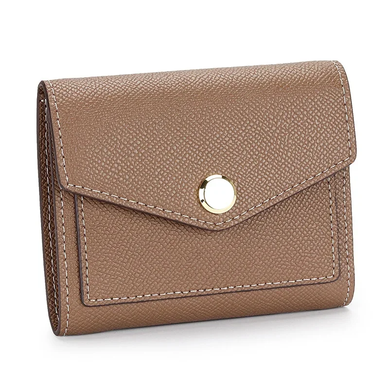 thumbnail image 1 of Carteras de piel de vaca suave de lujo para mujer, tarjeteros funcionales cortos con tres pliegues a la moda, con múltiples bolsillos, bonitos monederos de uso diario para mujer, 1 of 4