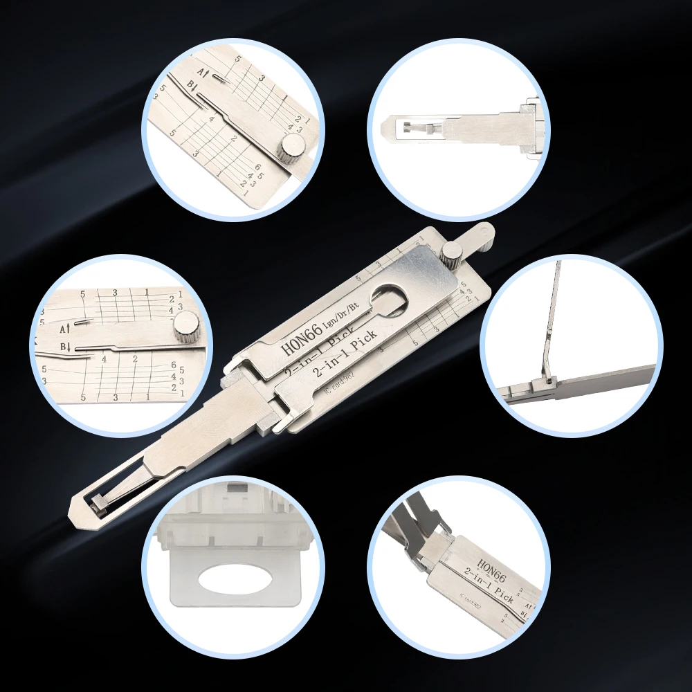 เครื่องมือล็อค 2-in-1 ของ HON66 Li - ชุดอเนกประสงค์สำหรับการทำสำเนากุญแจและบริการซ่อมล็อค อุปกรณ์ช่างกุญแจมืออาชีพ 1