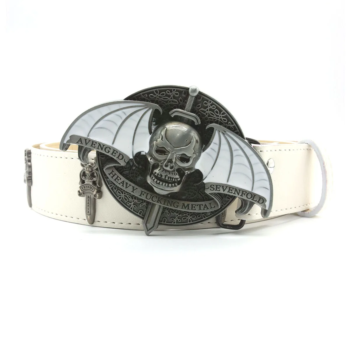 Neue Designer Schädel Flügel Gürtel für Mann American Retro Jeans Rock Zubehör Saint Sword Punk Niet Mode Y2k Gürtel – Detail 11