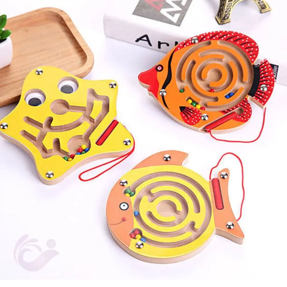 

Puzzle Game Magnetic Maze Toy Animal Board Accessories Wooden Labyrinth Baby Toys Early Educational Brain Teaser