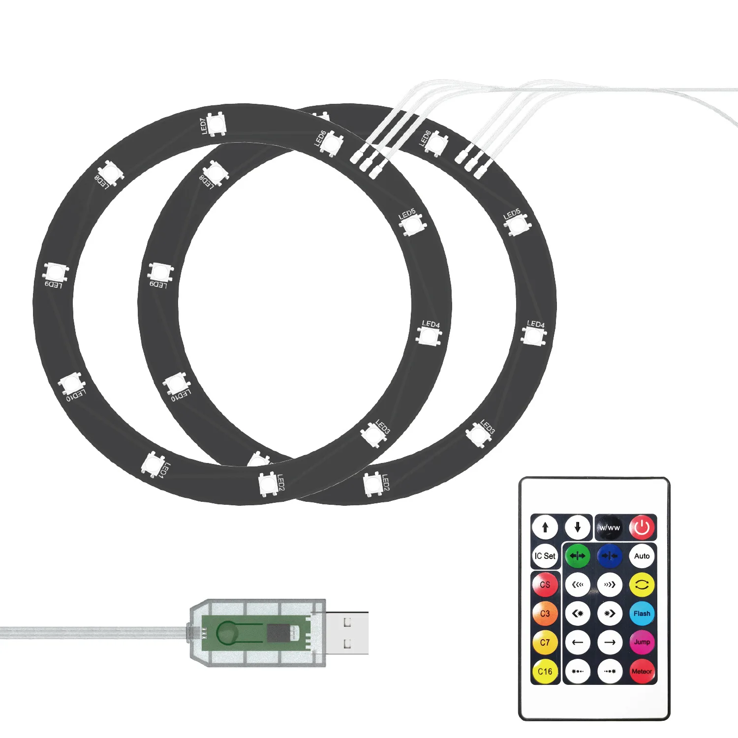 PS5 슬림 게임 콘솔 용 PG-P5S038A RGB LED 라이트 스트립 주변 장식 액세서리 원격/APP/USB 3 방법 DIY 장식