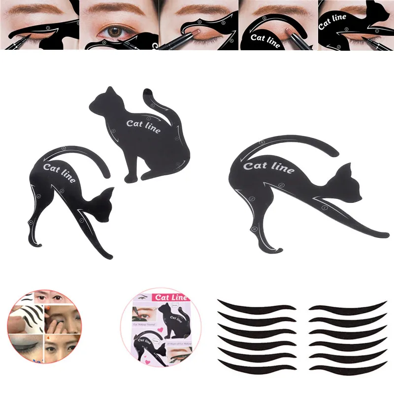 Makeup Tools New Eyebrow Stencils Cat Eyeliner Model Stencil Kit Guide